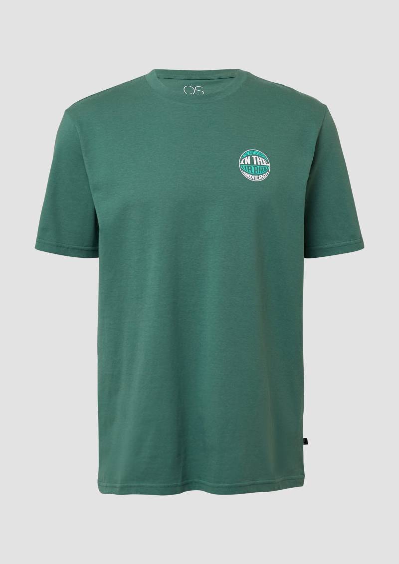 QS - T-Shirt mit kleinem Print, Herren, grün von QS