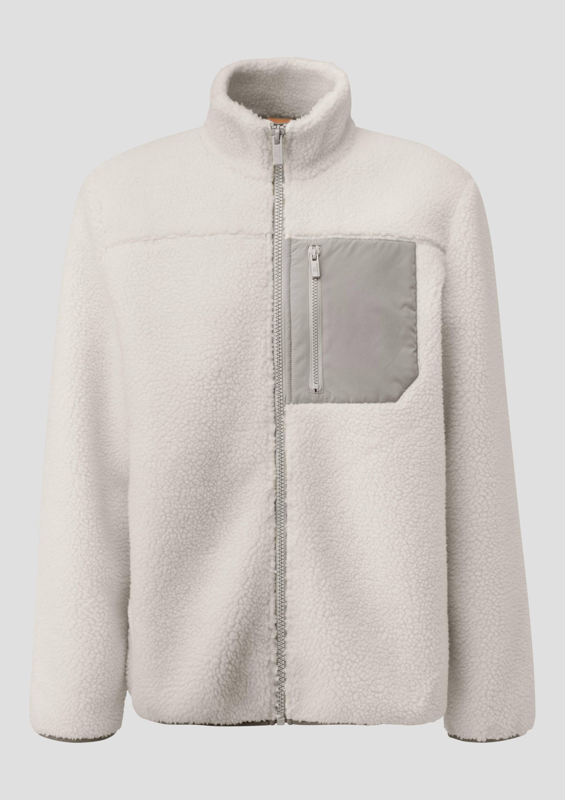 QS - Teddyjacke mit Brusttasche, Herren, creme von QS