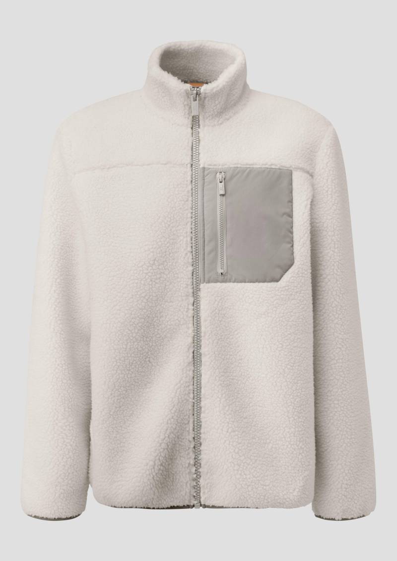 QS - Teddyjacke mit Brusttasche, Herren, creme von QS