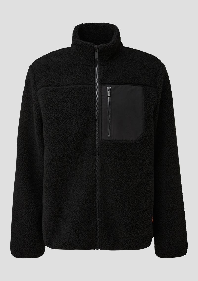 QS - Teddyjacke mit Brusttasche, Herren, schwarz von QS