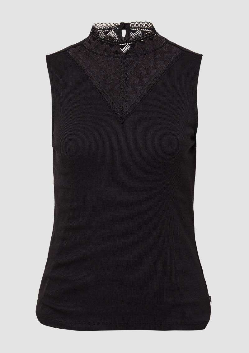 QS - Top mit Spitzeneinsatz, Damen, schwarz QS - Top mit Spitzeneinsatz, Damen, schwarz von QS