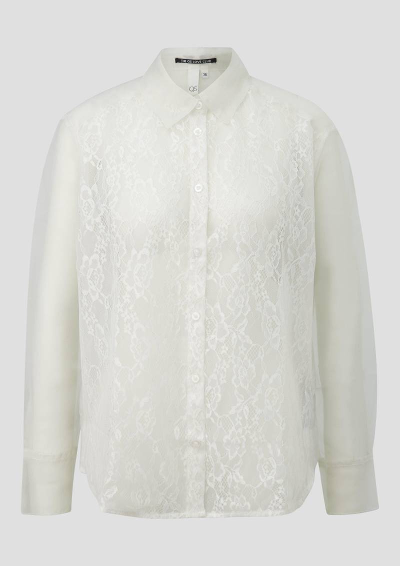 QS - Transparente Bluse, Damen, creme von QS