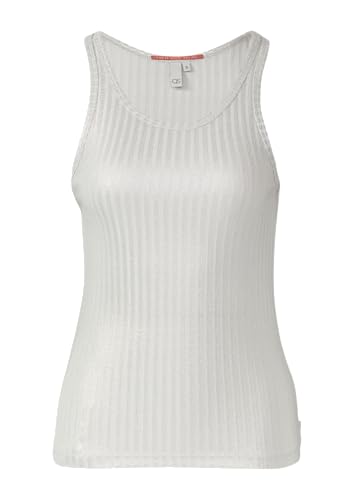 QS Transparentes Ripptop im Metallic-Look Silber XXL QS Transparentes Ripptop im Metallic-Look Silber XXL von QS