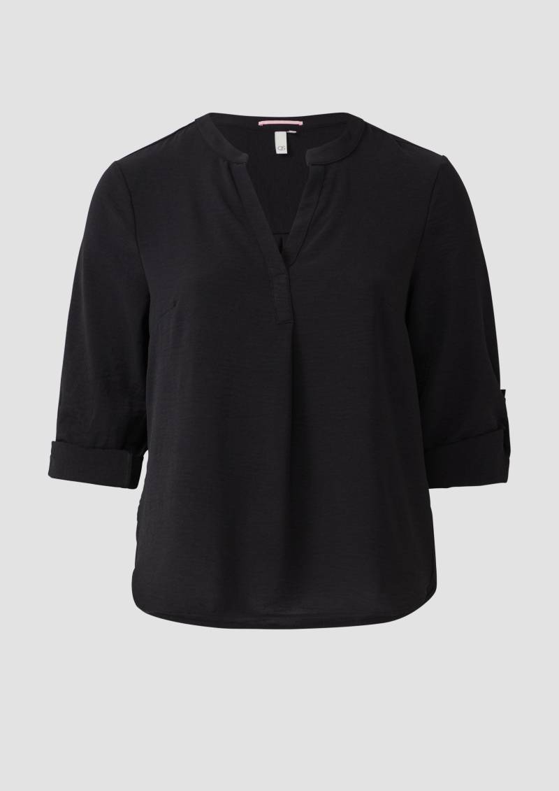 QS - Tunikabluse mit Ärmeln zum Krempeln, Damen, schwarz von QS