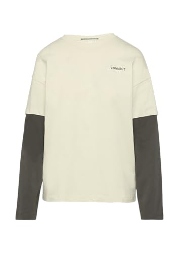 QS Two-Layer-Longsleeve mit Print Ecru L von QS