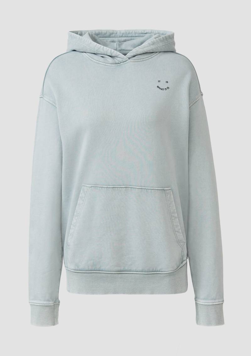 QS - Unisex Sweatshirt mit Backprint und Wascheffekt, Damen, grün QS - Unisex Sweatshirt mit Backprint und Wascheffekt, Damen, grün von QS