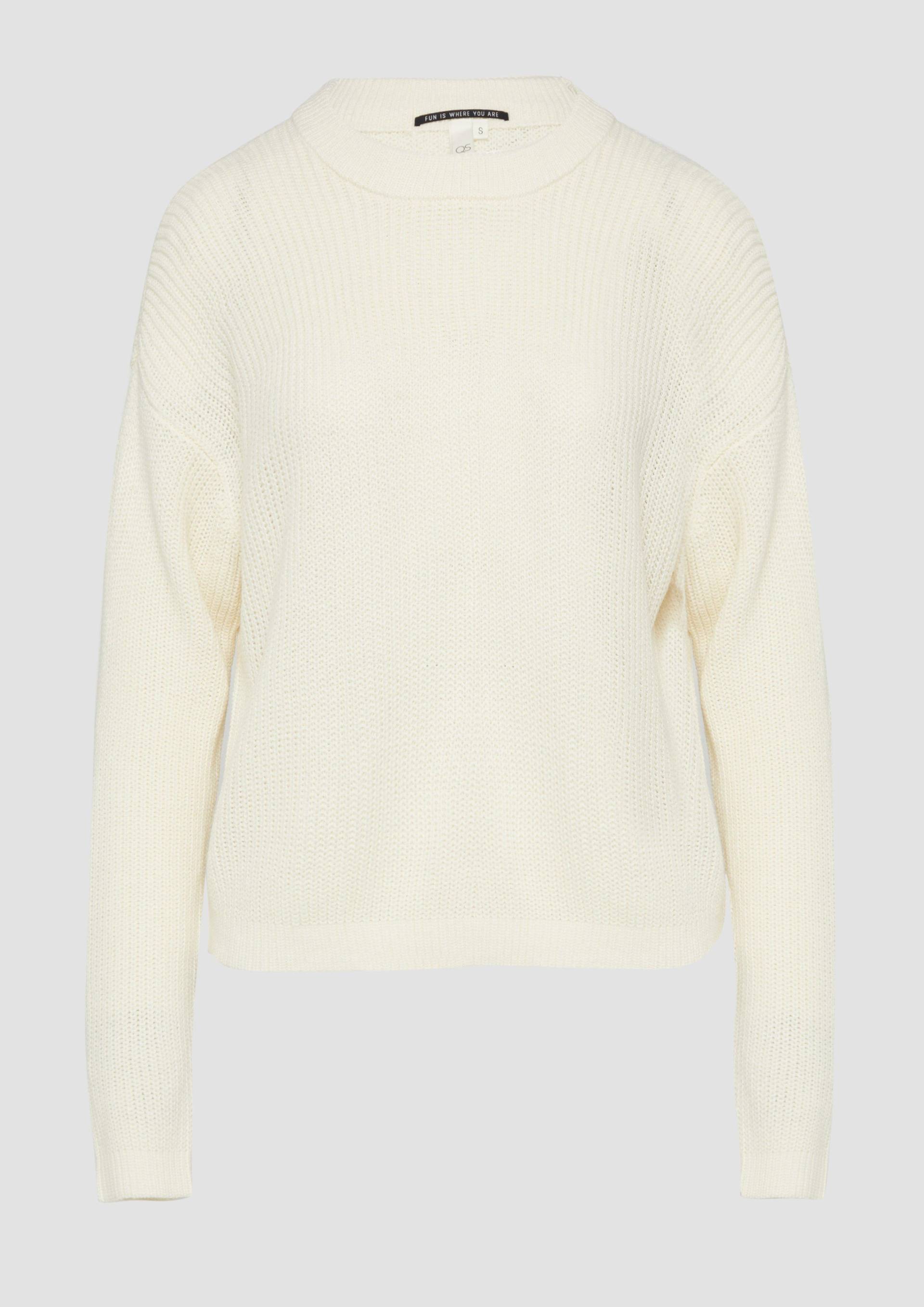 QS - Verkürzter Pullover mit Raglanärmeln, Damen, creme von QS