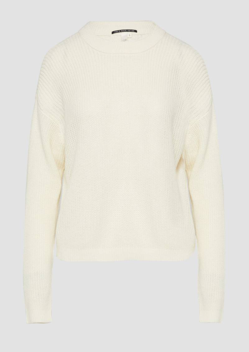 QS - Verkürzter Pullover mit Raglanärmeln, Damen, creme von QS