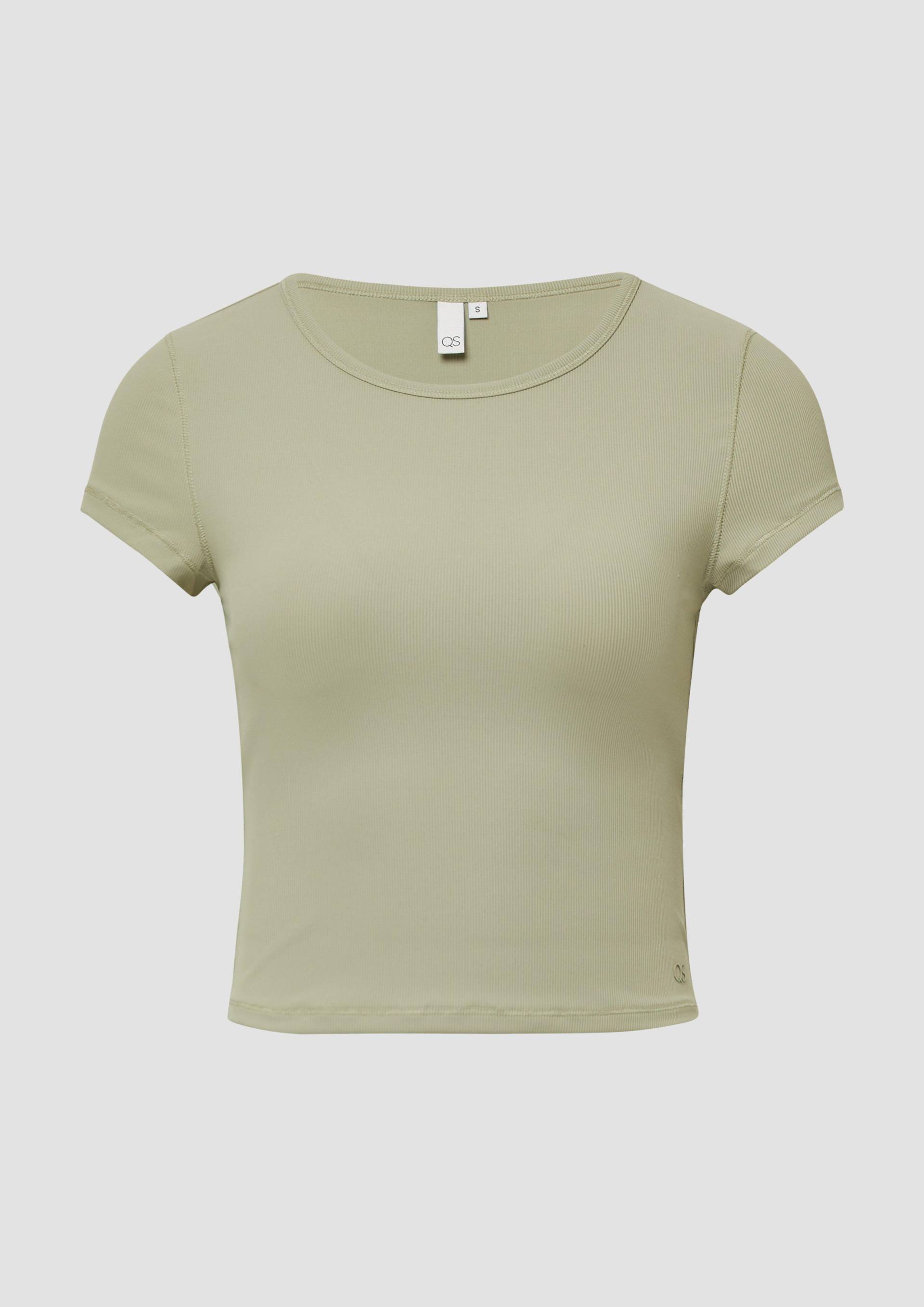QS - Verkürztes Rippshirt | QS x Vanessa Mai, Damen, Grün von QS