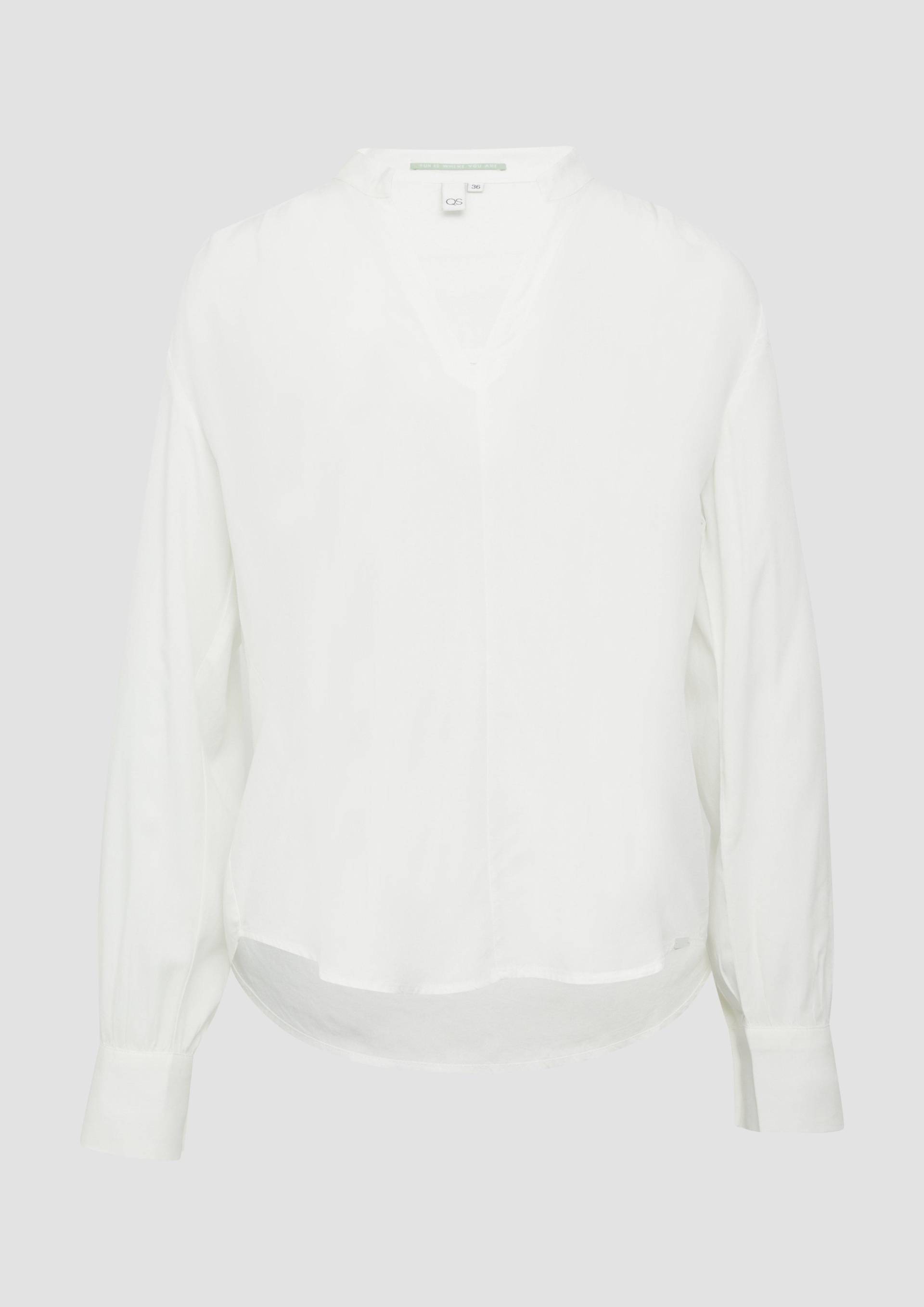 QS - Viskosebluse mit Smok-Detail an der Schuler, Damen, creme von QS