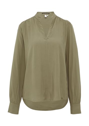 QS Viskosebluse mit Smok-Detail an der Schuler tannengrün 40 von QS