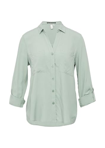 QS Viskosebluse mit Turn-up und aufgesetzten Taschen salbeigrün 32 von QS