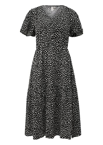 QS Viskosekleid mit All-Over-Print schwarz 40 von QS
