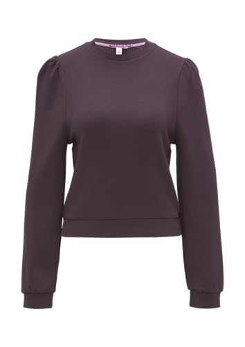 QS Viskosemix-Sweatshirt mit Puffärmeln aubergine S von QS