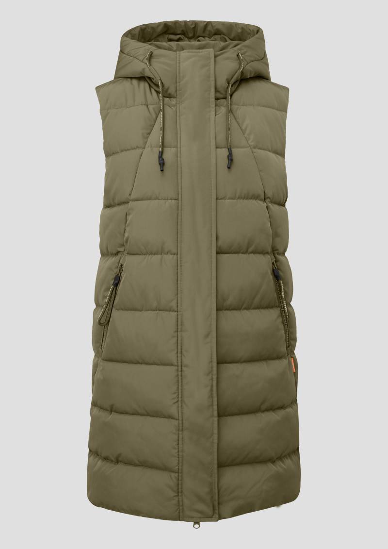 QS - Warm wattierte Steppweste mit Kapuze, Damen, grün von QS