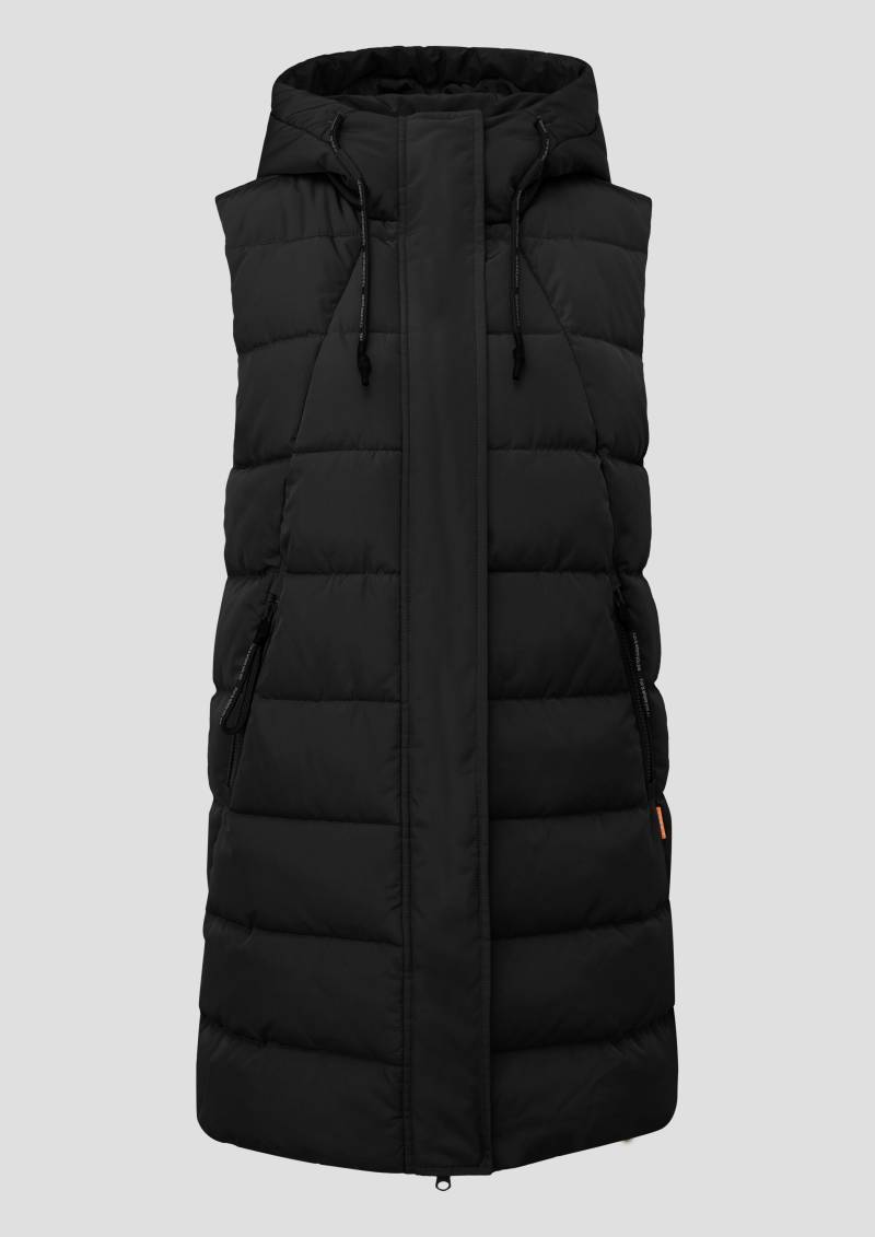 QS - Warm wattierte Steppweste mit Kapuze, Damen, schwarz von QS