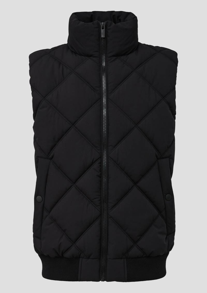 QS - Wattierte Steppweste mit Eingrifftaschen, Herren, schwarz von QS