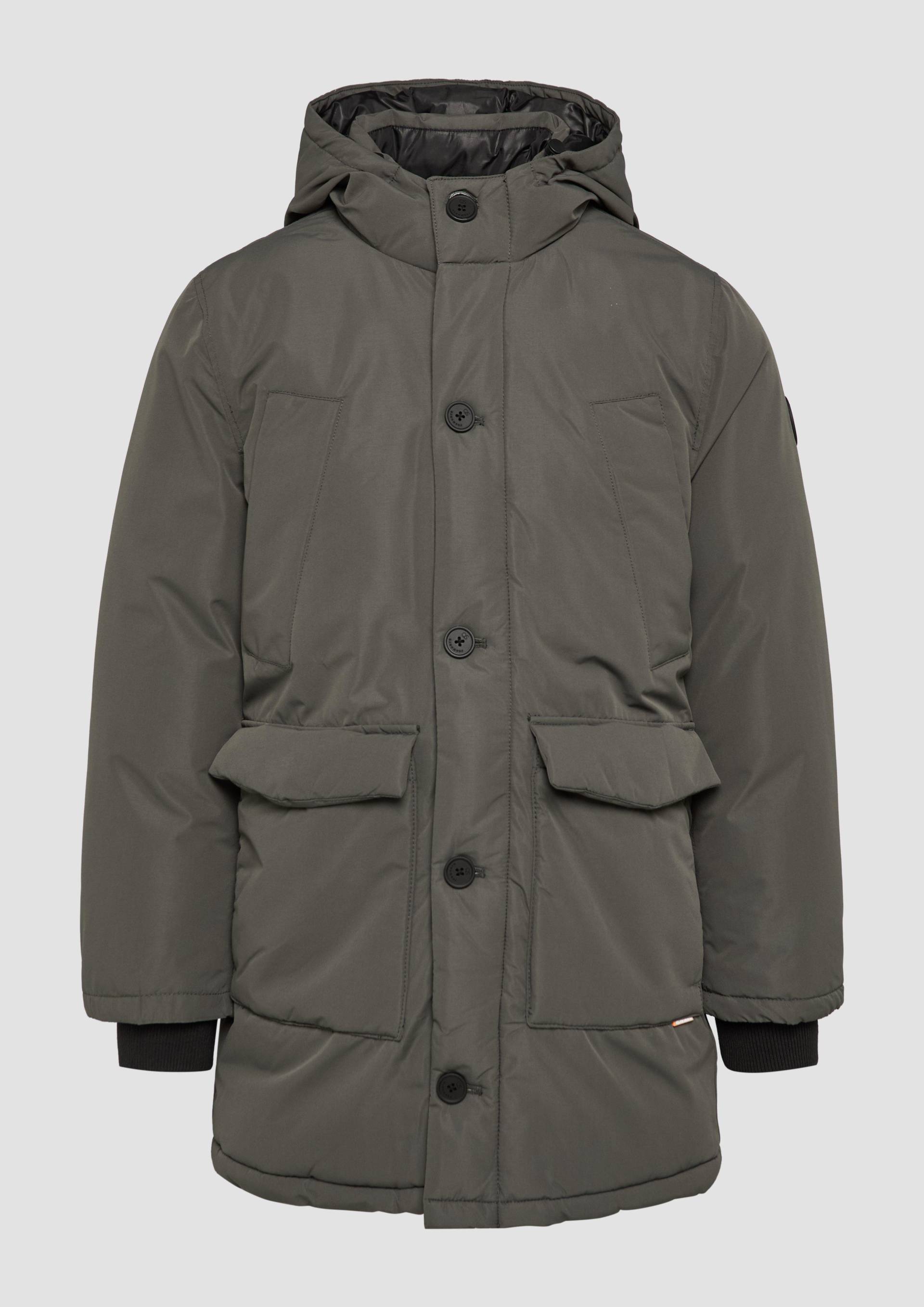 QS - Wattierter Parka mit Kapuze, Herren, grau von QS