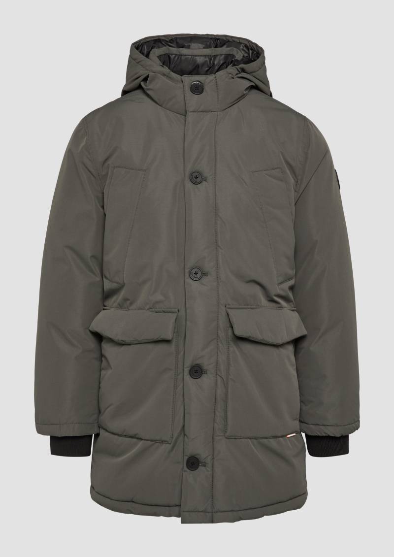 QS - Wattierter Parka mit Kapuze, Herren, grau QS - Wattierter Parka mit Kapuze, Herren, grau von QS