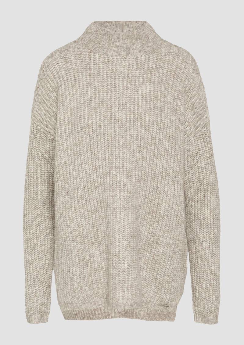 QS - Weicher Strickpullover mit Rippstruktur, Damen, Beige von QS