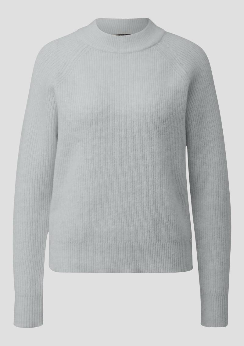 QS - Melierter Pullover, Damen, grau von QS