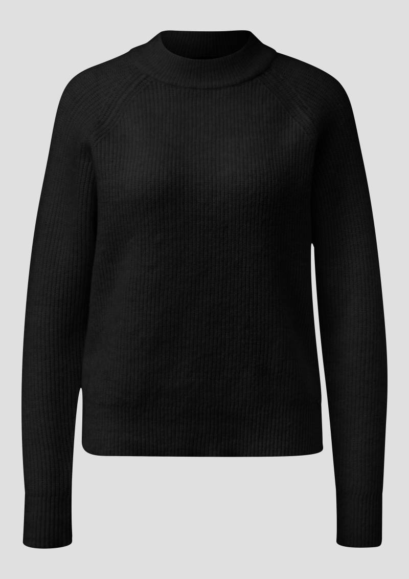 QS - Melierter Pullover, Damen, schwarz von QS