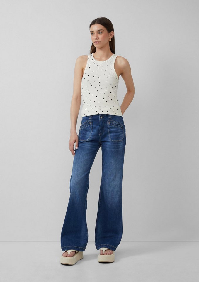 QS Weite Jeans Jeans-Hose REENA Jeans Reena / Slim Fit / High Rise / Flared Leg / Super Stretch von QS