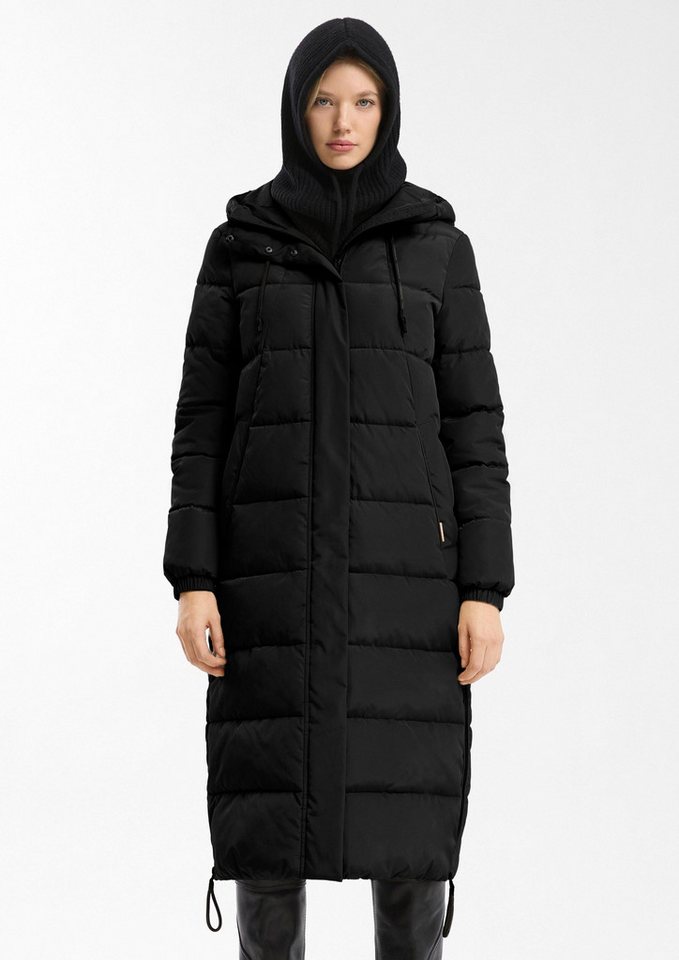 QS Wintermantel Outdoor-Mantel Langer, wärmend wattierter Steppmantel mit Kapuze von QS