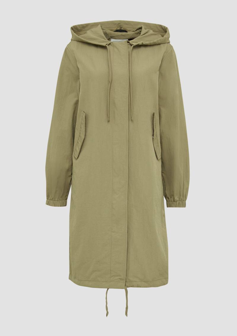 QS - Legerer Nylonparka mit Kapuze, Damen, Grün von QS