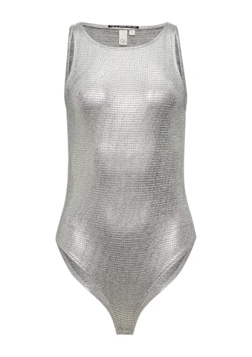 T-Shirt-Body in Metallic-Optik Silber XXL von QS