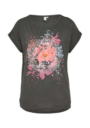 Oversize-Shirt in gewaschener Optik mit Frontprint schwarz M von QS