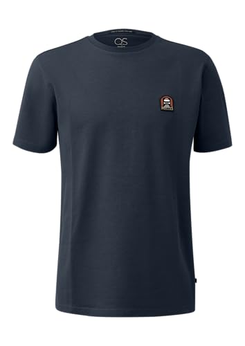 T-Shirt aus Schwerer Jerseyware mit gesticktem Patch tiefblau L von QS