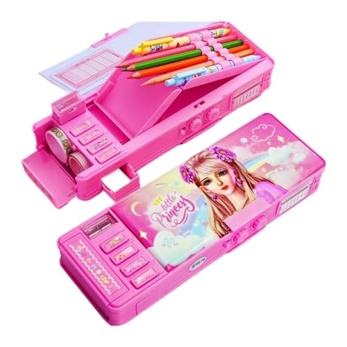 QSCTYG Federmäppchen Mechanische Verformung Kombinationsschloss Schreibwarenbox Mädchen niedlich Federmäppchen Schüler Federmäppchen Cartoon Kunststoff Federmäppchen 64 (Color : A2) von QSCTYG