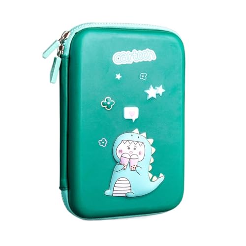 QSCTYG Federmäppchen Nettes 3D-Karikatur-Universum Federmäppchen Große Kapazität Mulfunction School Student Pen Bags Box Schreibwaren 64 (Color : Green Dragon) von QSCTYG