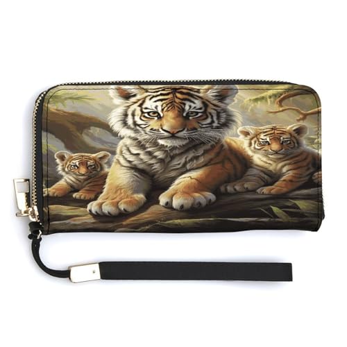 QSKDLAC RFID-Geldbörse für Damen, personalisierbar, Eulen auf einem Ast, lange Clutch-Geldbörse, Kartenetuis für Damen und Herren, Jungle Tigers, 20.0*10.5cm, Modern QSKDLAC RFID-Geldbörse für Damen, personalisierbar, Eulen auf einem Ast, lange Clutch-Geldbörse, Kartenetuis für Damen und Herren, Jungle Tigers, 20.0*10.5cm, Modern von QSKDLAC