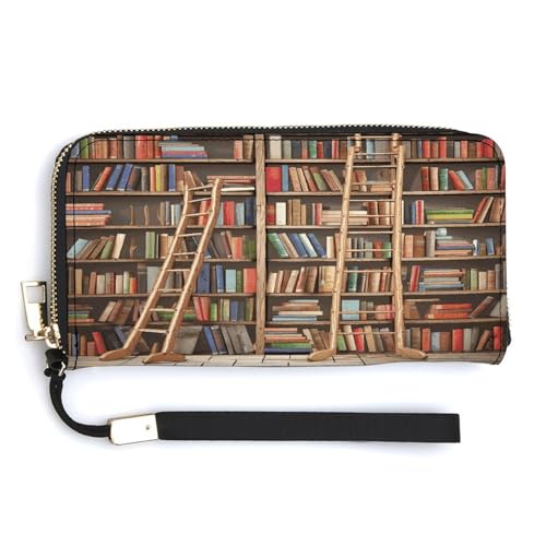 QSKDLAC RFID-Geldbörse für Damen, personalisierbar, Steinstein, Kamin, lang, Clutch, Kartenetuis für Damen und Herren, Lustige Bücherregal-Kollektion und Leiter, 20.0*10.5cm, Modern QSKDLAC RFID-Geldbörse für Damen, personalisierbar, Steinstein, Kamin, lang, Clutch, Kartenetuis für Damen und Herren, Lustige Bücherregal-Kollektion und Leiter, 20.0*10.5cm, Modern von QSKDLAC