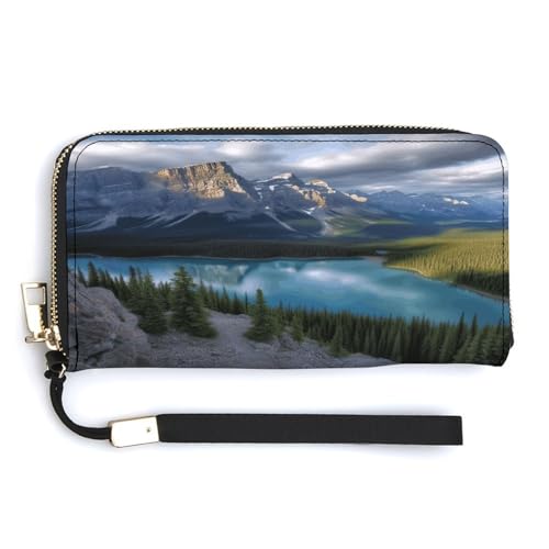 QSKDLAC RFID-Geldbörse für Damen, personalisierbar, Wasserfall, lang, Clutch, Kartenetui für Damen und Herren, Banff Natural Scenery, 20.0*10.5cm, Modern von QSKDLAC