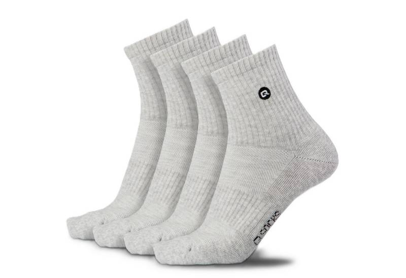 QSOCKS Socken Halbhohe Tennis Sportsocken gepolstert für Herren & Damen (Packung, 4 Paar) aus doppelt verstärktem Baumwollgarn von QSOCKS