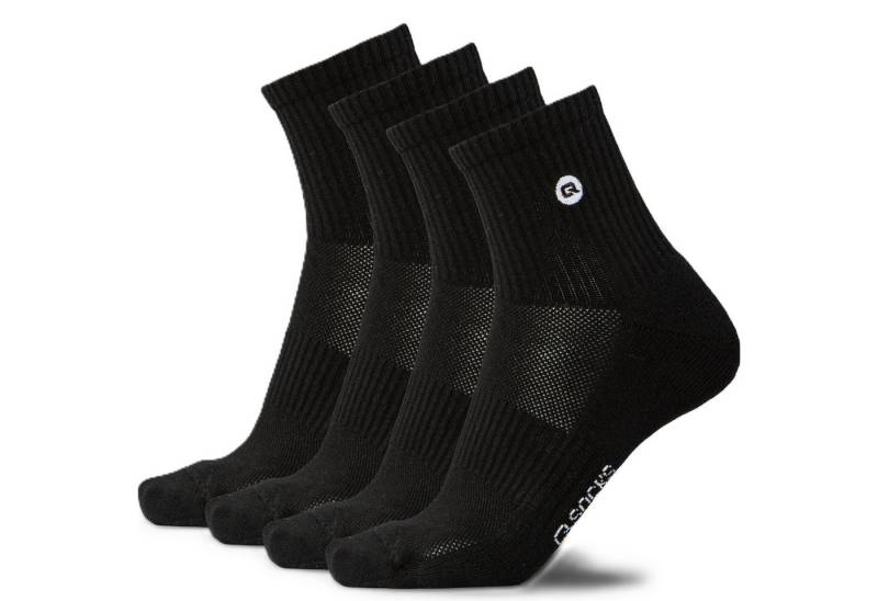 QSOCKS Socken Halbhohe Tennis Sportsocken gepolstert für Herren & Damen (Packung, 4 Paar) aus doppelt verstärktem Baumwollgarn von QSOCKS