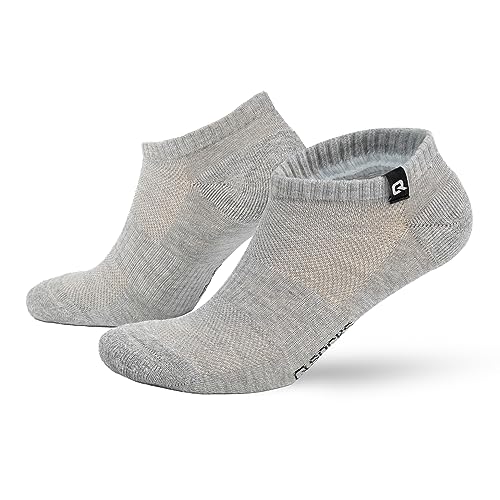 QSOCKS Sneaker Socken 6er Packung Unisex - Stylische und Bequeme Sneakersocken für Herren und Damen (35-38, Grau) von QSOCKS