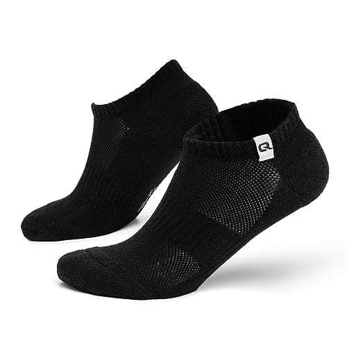 QSOCKS Sneaker Socken 6er Packung Unisex - Stylische und Bequeme Sneakersocken für Herren und Damen (35-38, Schwarz) von QSOCKS