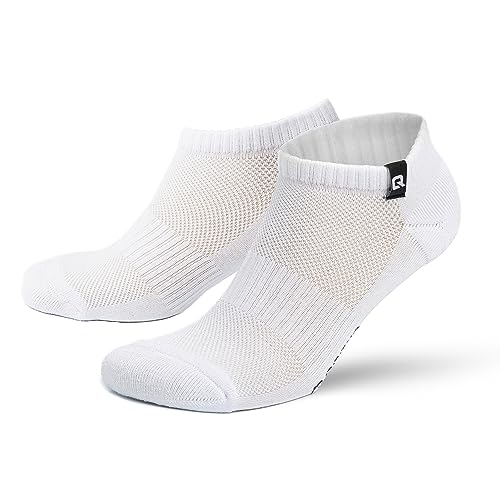 QSOCKS Sneaker Socken 6er Packung Unisex - Stylische und Bequeme Sneakersocken für Herren und Damen (35-38, Weiß) von QSOCKS