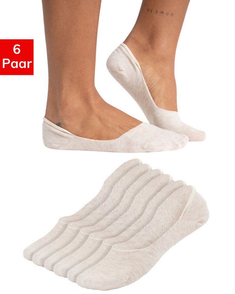 QSOCKS Socken Unsichtbare Low Cut Ballerina Socken Damen & Herren (6 Paar) Rutschfeste Füßlinge mit Silikonpad gegen Verrutschen von QSOCKS