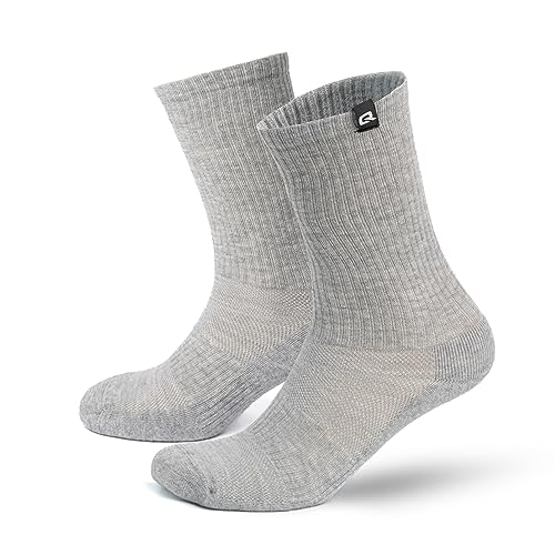 QSOCKS Unisex Tennissocken 4er-Pack | Hochwertige, atmungsaktive und langlebige Baumwollmischung (DE/NL/SE/PL, Numerisch, 35, 38, Regular, Regular, Grau) von QSOCKS