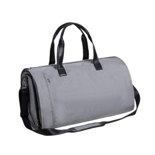 QSTDGVPW Kleidungsstück Duffel Bag Gepäckbeutel Schulter Handtasche Tragbare Leichte Multifunktion für Männer Frauen Entfernbarer Schultergurt, Graues Polyester von QSTDGVPW