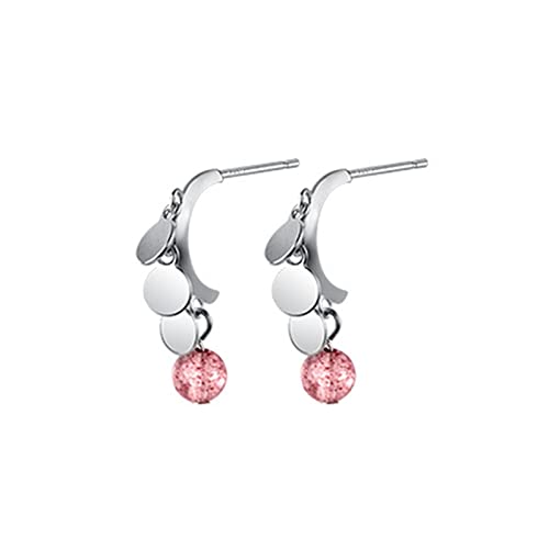 Modische elegante Damen-Ohrringe, rosa Erdbeerquarz, Kristall, glatt, rund, 925er Anhänger, Schmuck, High-End-Ohrringe Modische elegante Damen-Ohrringe, rosa Erdbeerquarz, Kristall, glatt, rund, 925er Anhänger, Schmuck, High-End-Ohrringe von QSYJCCXD