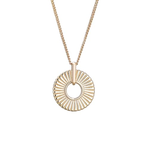 NEU 2025 Gold Roségold 925 Sterling Silber Geometrische runde Halskette Hochzeit Geschenk für Frauen Anhänger Kettendekoration Schmuck Gedenk für Sie Accessoires Trendy Creative Best für Geschenk von QSYJCCXD