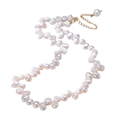 Neue 2026 Unisex natürliche Süßwasserperlen 6-7mm unregelmäßige Verunglinge Perlenkette S925 Sterling Silber Kette Mode Schmuck Geschenke für Frauen Dekoration Luxus-Trendy für Frauen und Männer von QSYJCCXD