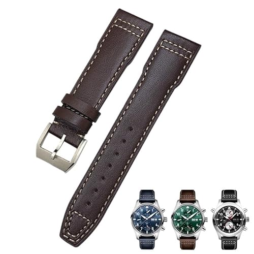 QSYJCCXD 21mm 20mm Cowide Leder Uhrenband Passform für IWC Pilot's Watches Portugieser Armbänder Blue Watch Gurt Accessoires Männer Tool von QSYJCCXD
