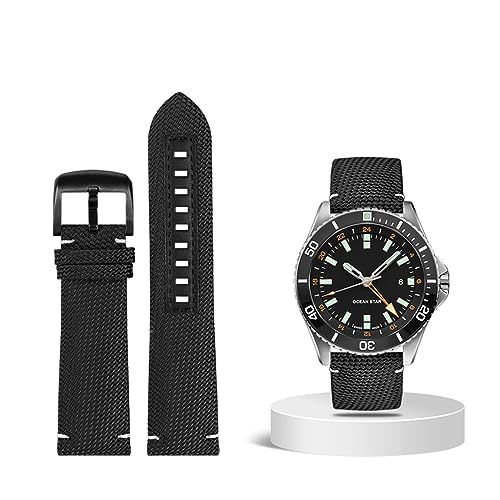 QSYJCCXD 22mm Nylon Waterdes Watchband für MIDO M026.629/430 Ocean Star M042.430 Ersatz Armband Band Herrenzubehör für Männer von QSYJCCXD